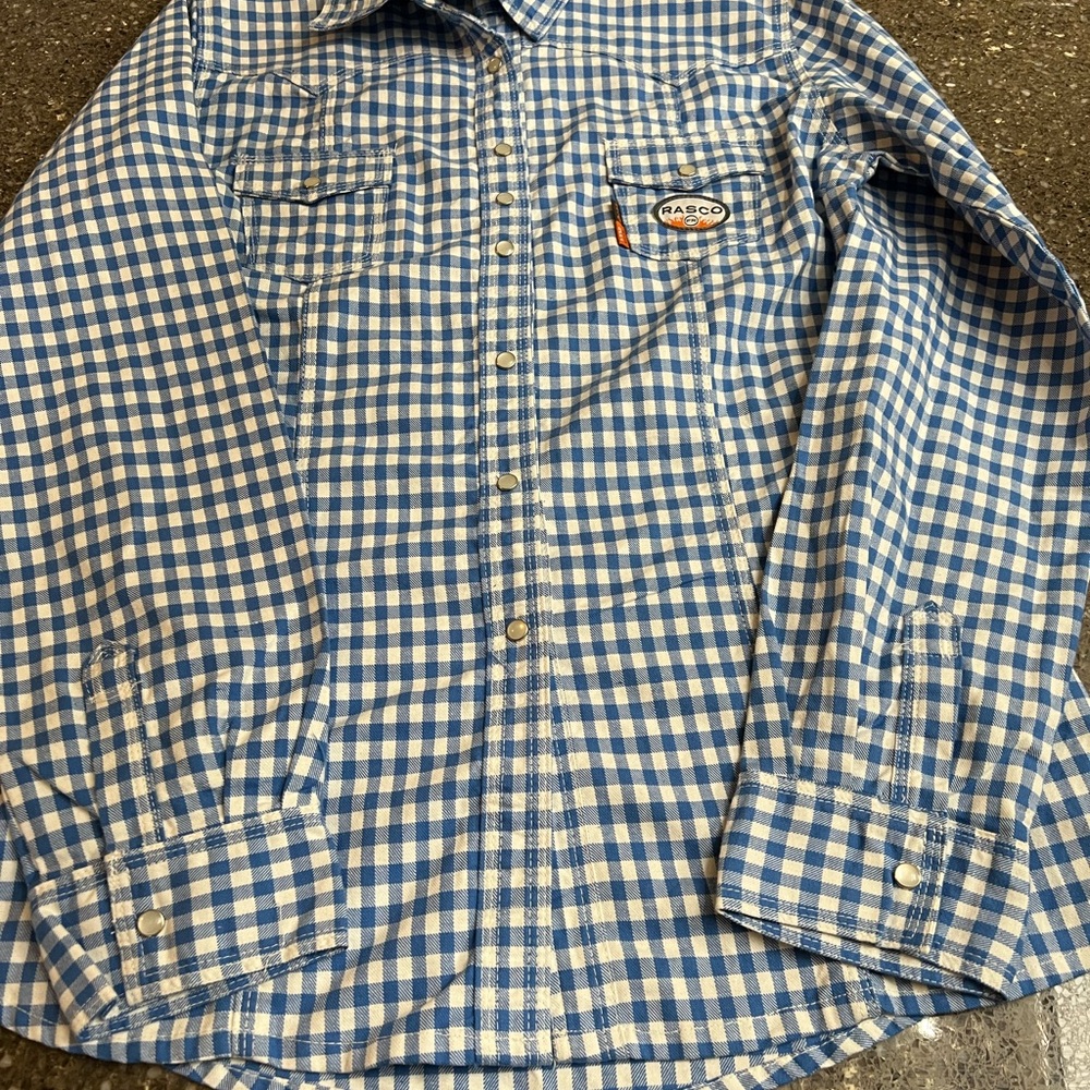 Rasco Women's Cool Girl Flame Resistant Work Shirt Size XL Welding Arc Button